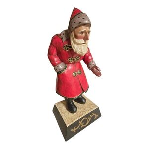 Leo R. Smith III Folk Art Fisherman Santa Sculpture Figurine 14-inch Tall #1525